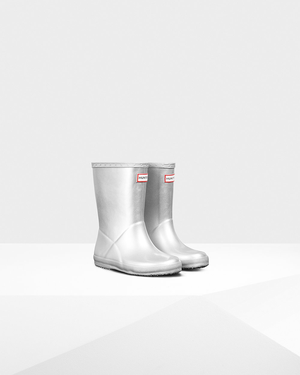 Kids Rain Boots - Hunter Original First Classic Metallic (69FZKYILW) - Silver